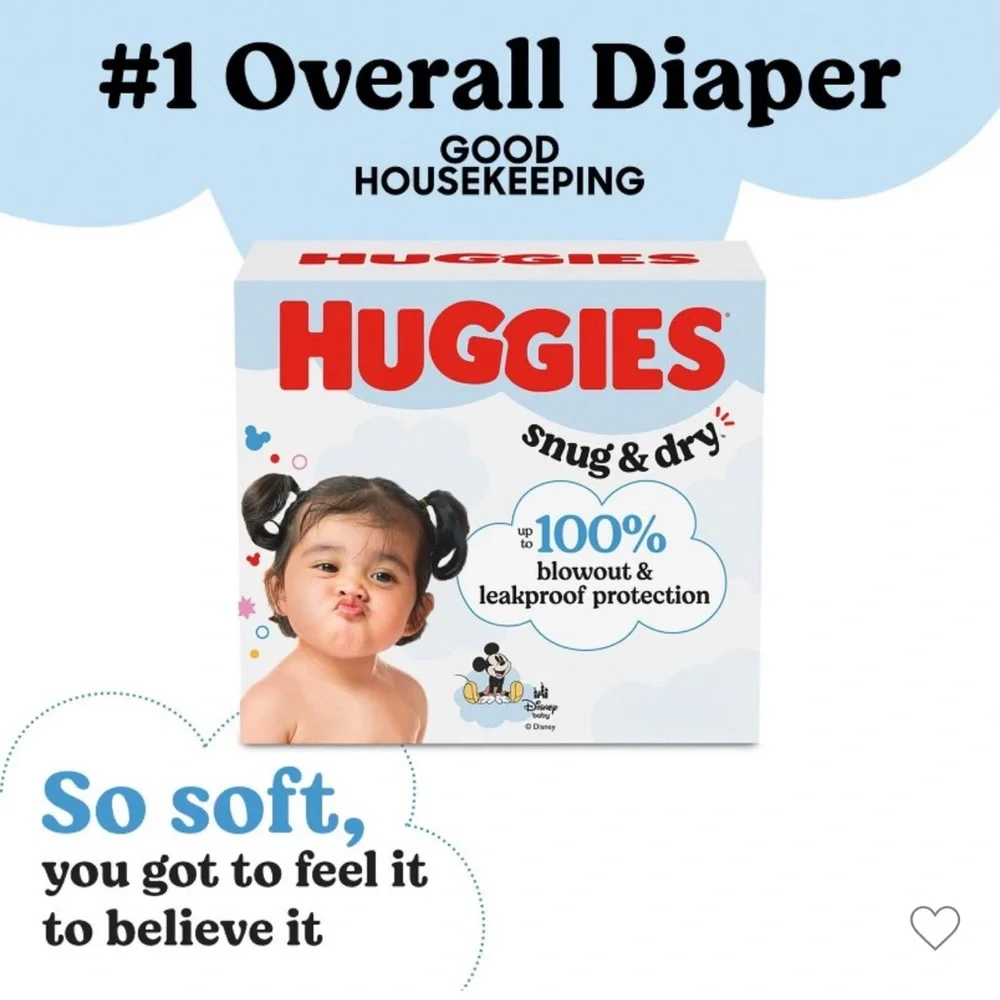 NWT •HUGGIES •MICKEY MOUSE •BABY DIAPERS SIZE 4 •22-37 lbs